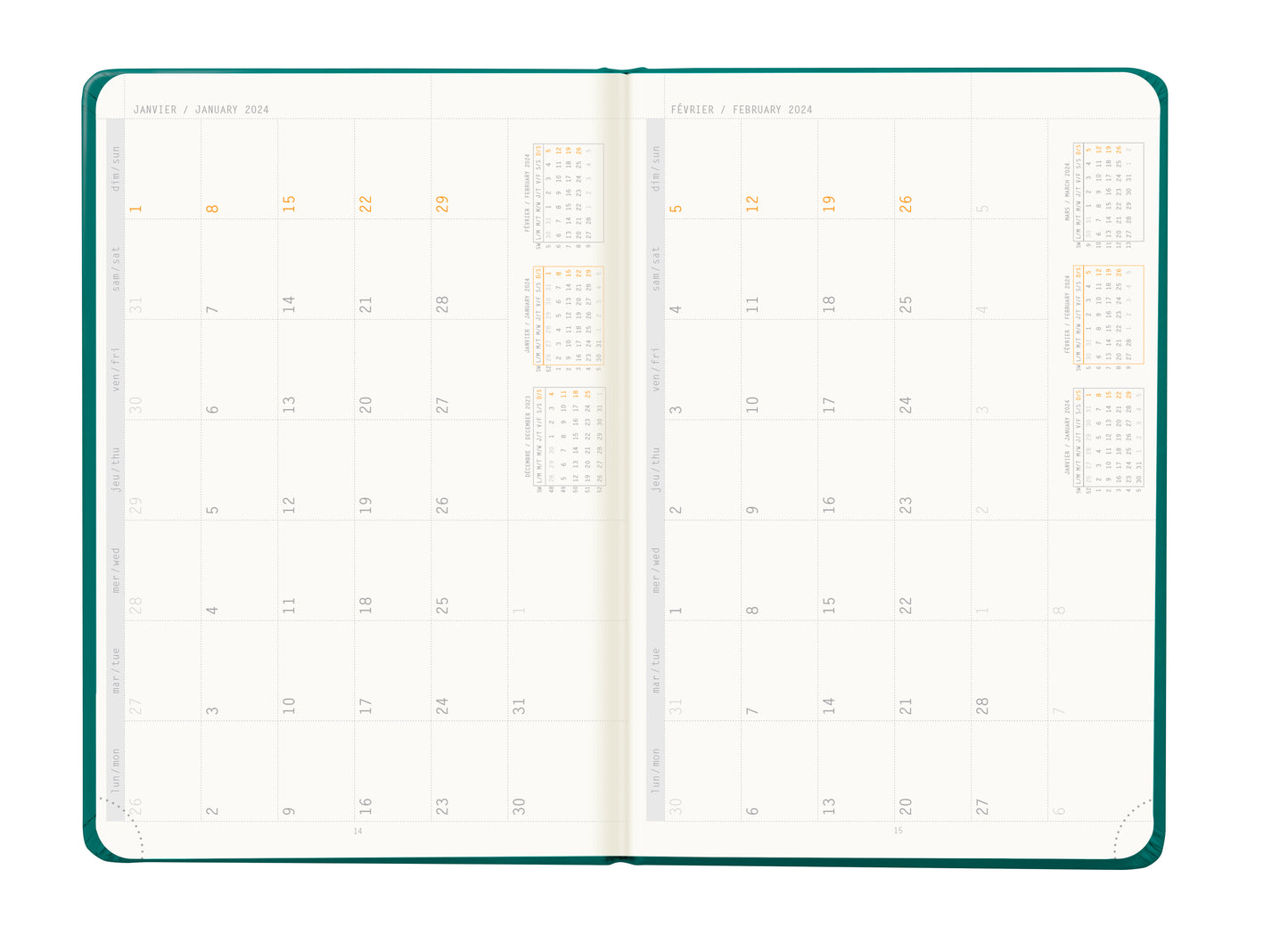 RHODIA 2024 Webplanner A5 Weekly Vertical Peacock