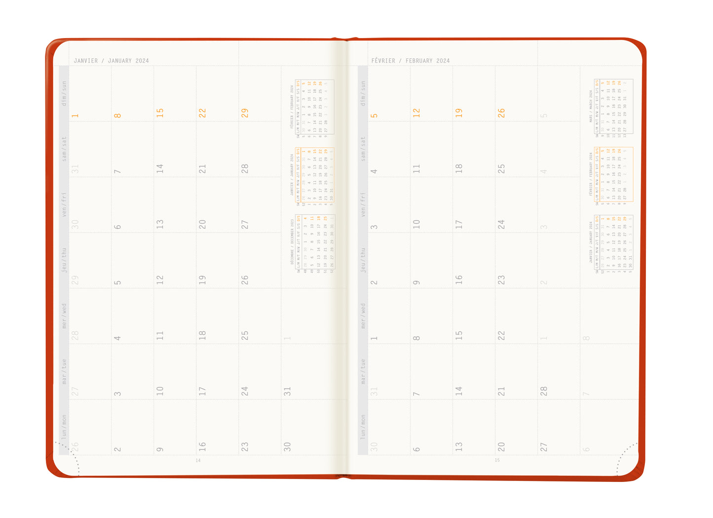 RHODIA 2024 Webplanner A5 Weekly Vertical Poppy