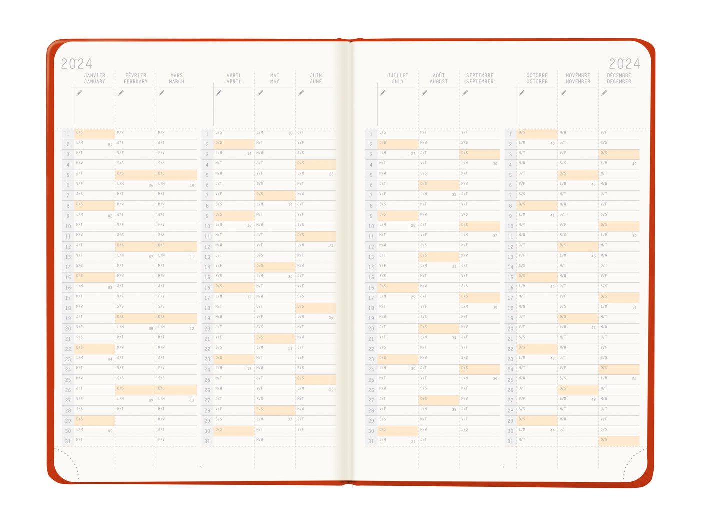 RHODIA 2024 Webplanner A5 Weekly Vertical Poppy