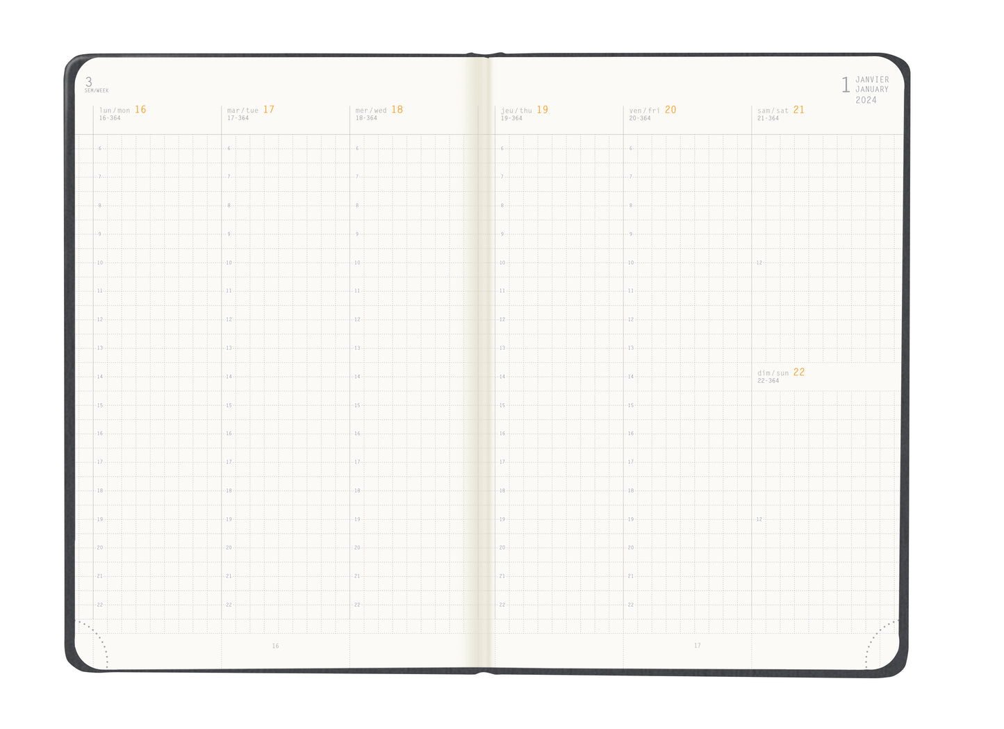 RHODIA 2024 Webplanner A5 Weekly Vertical Titanium