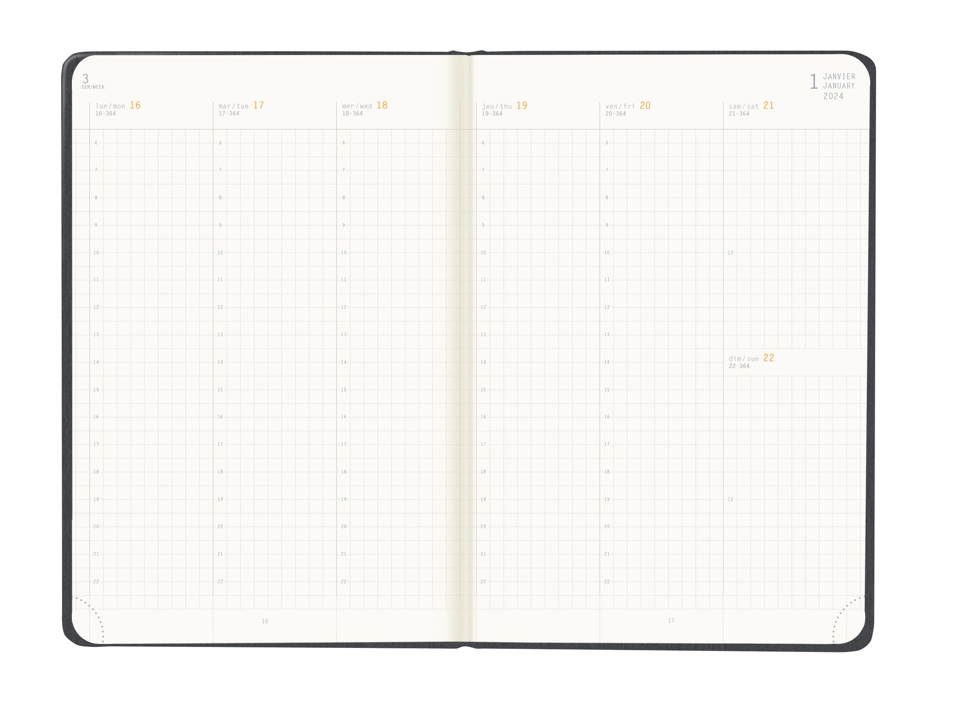 RHODIA 2024 Webplanner A5 Weekly Vertical Titanium