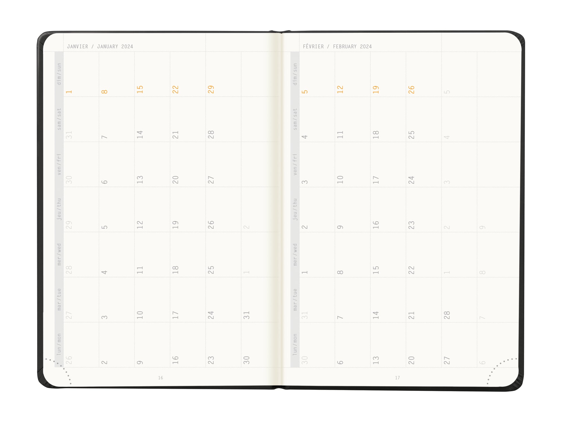 RHODIA 2024 Webplanner A6 Weekly Horizontal Black