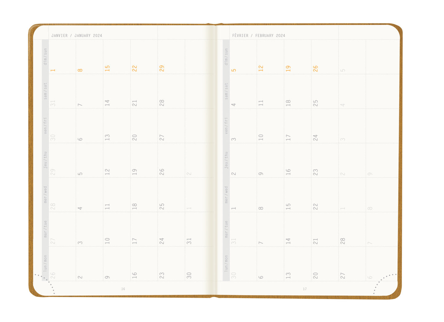 RHODIA 2024 Webplanner A6 Weekly Horizontal Gold