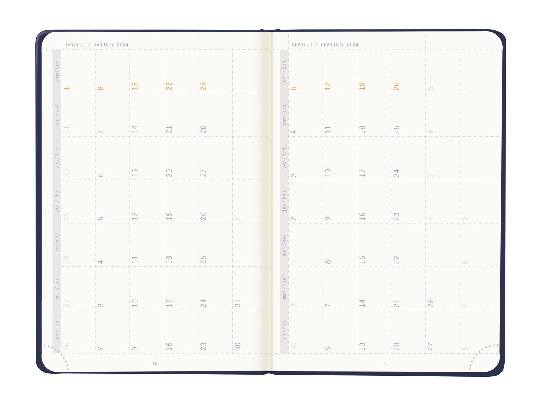 RHODIA 2024 Webplanner A6 Weekly Horizontal Midnight