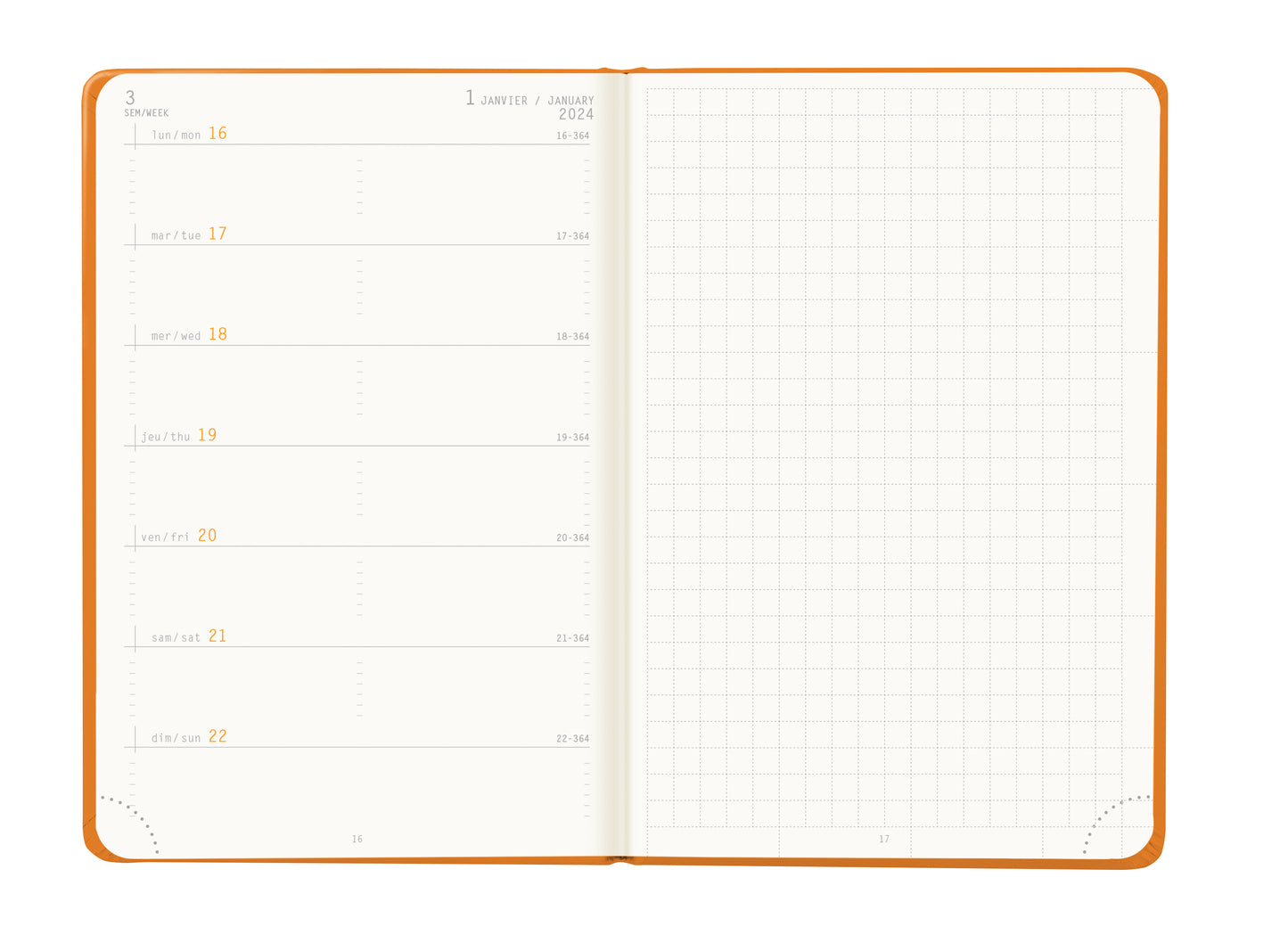 RHODIA 2024 Webplanner A6 Weekly Horizontal Orange