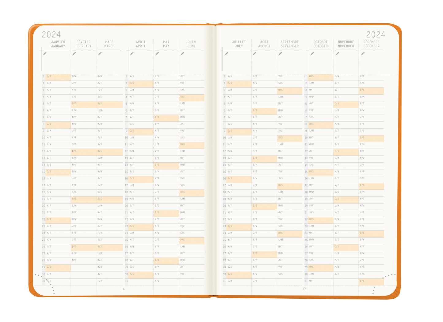 RHODIA 2024 Webplanner A6 Weekly Horizontal Orange