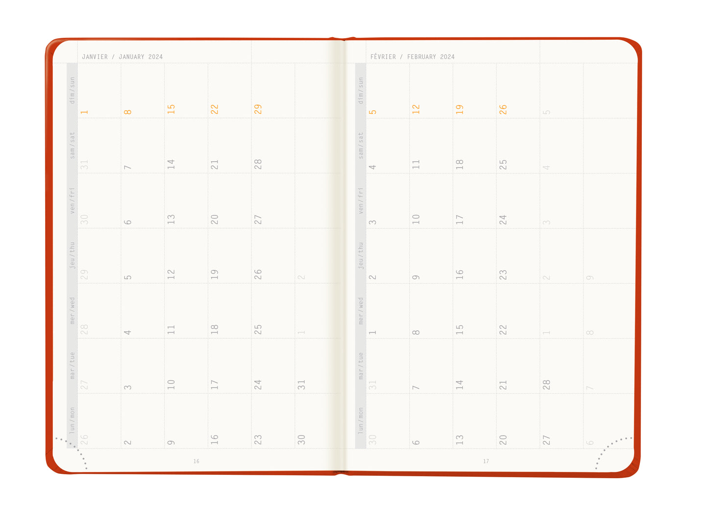 RHODIA 2024 Webplanner A6 Weekly Horizontal Poppy