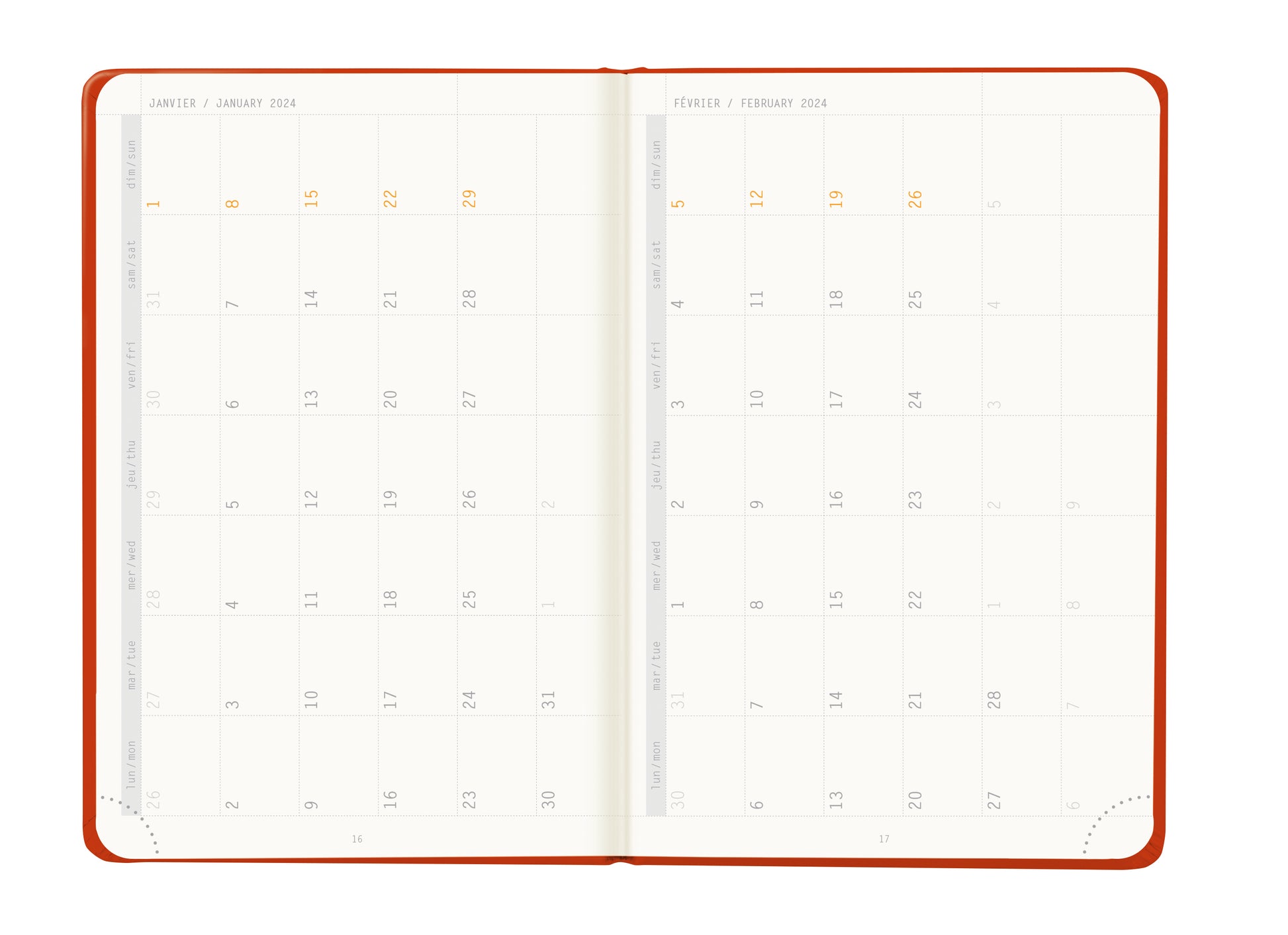 RHODIA 2024 Webplanner A6 Weekly Horizontal Poppy