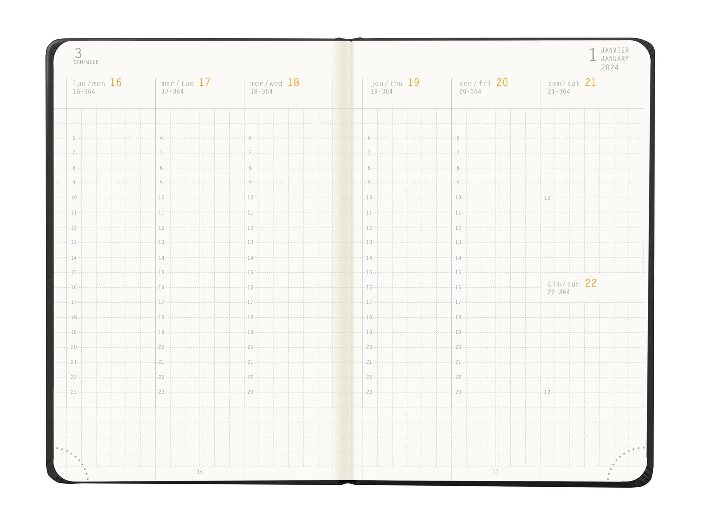 RHODIA 2024 Webplanner A6 Weekly Vertical Black