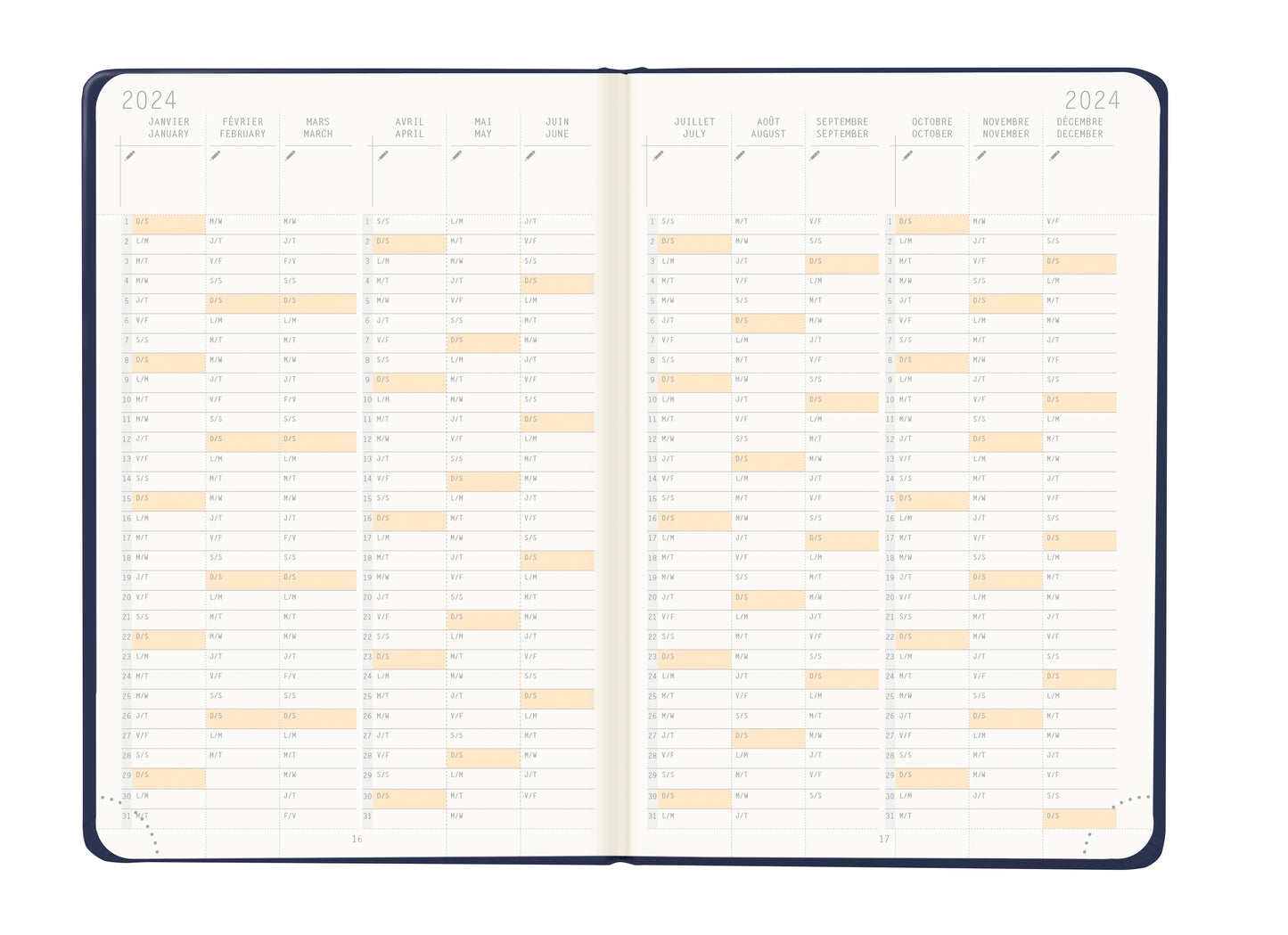 RHODIA 2024 Webplanner A6 Weekly Vertical Midnight