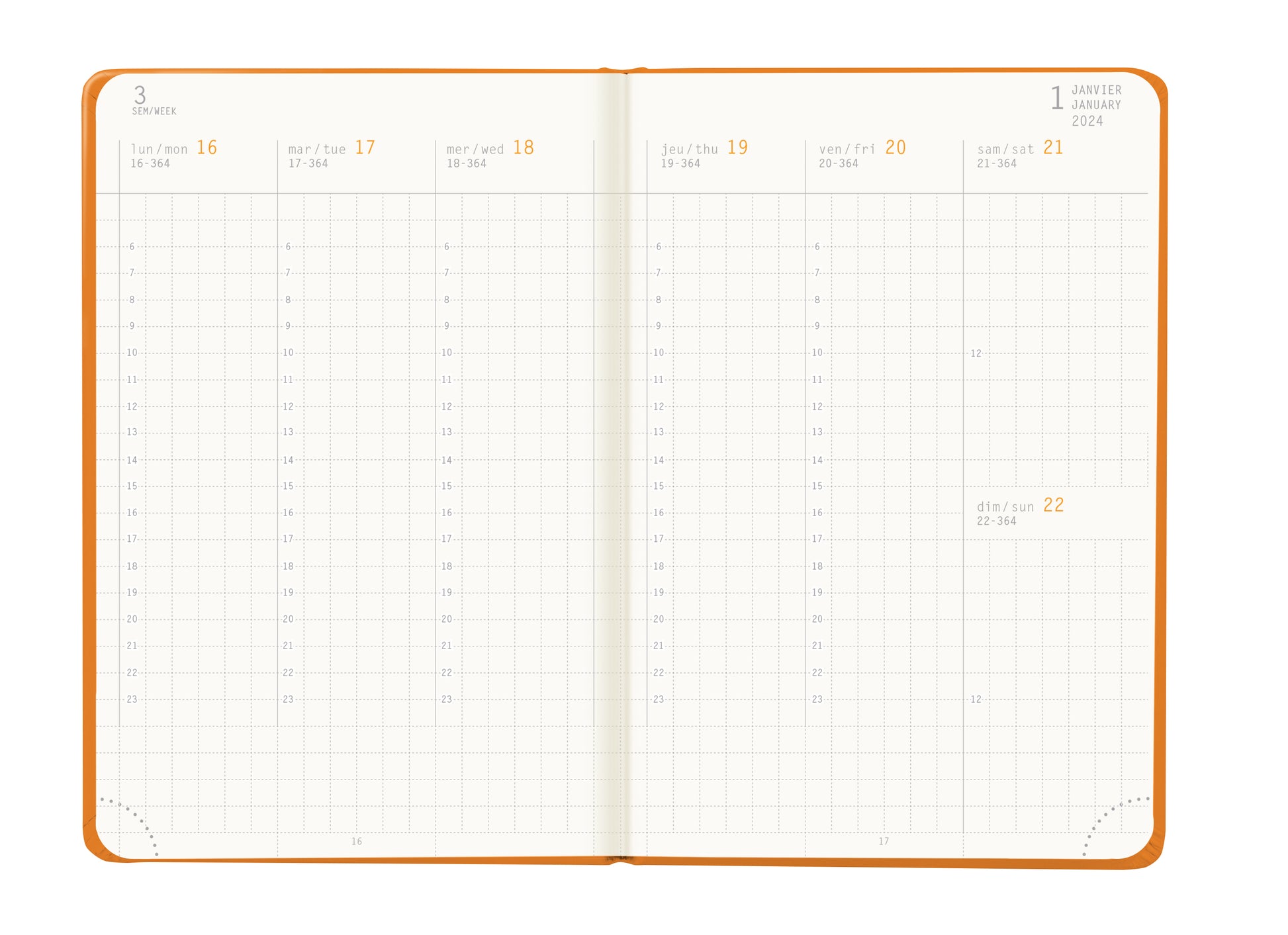 RHODIA 2024 Webplanner A6 Weekly Vertical Orange