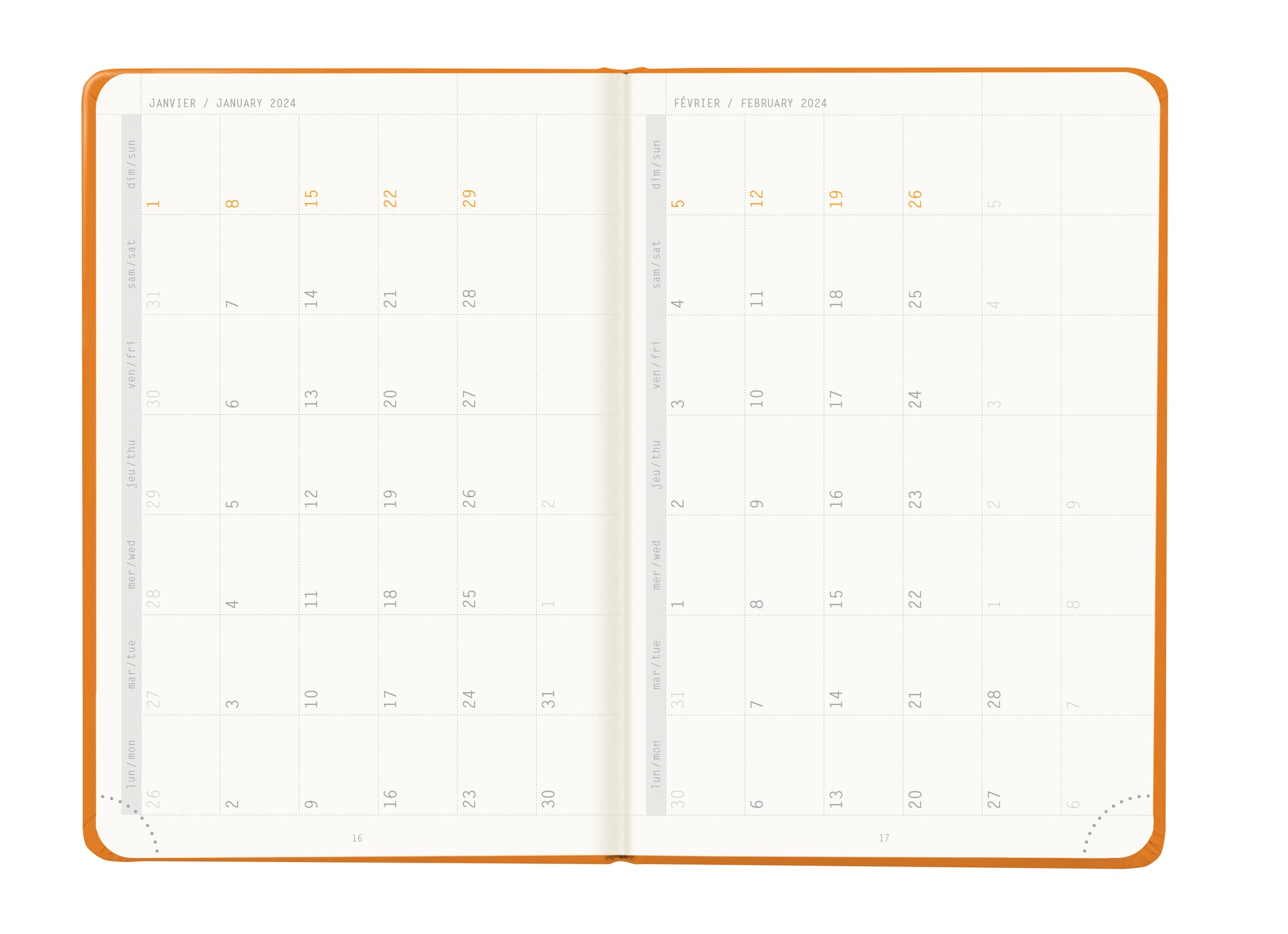 RHODIA 2024 Webplanner A6 Weekly Vertical Orange