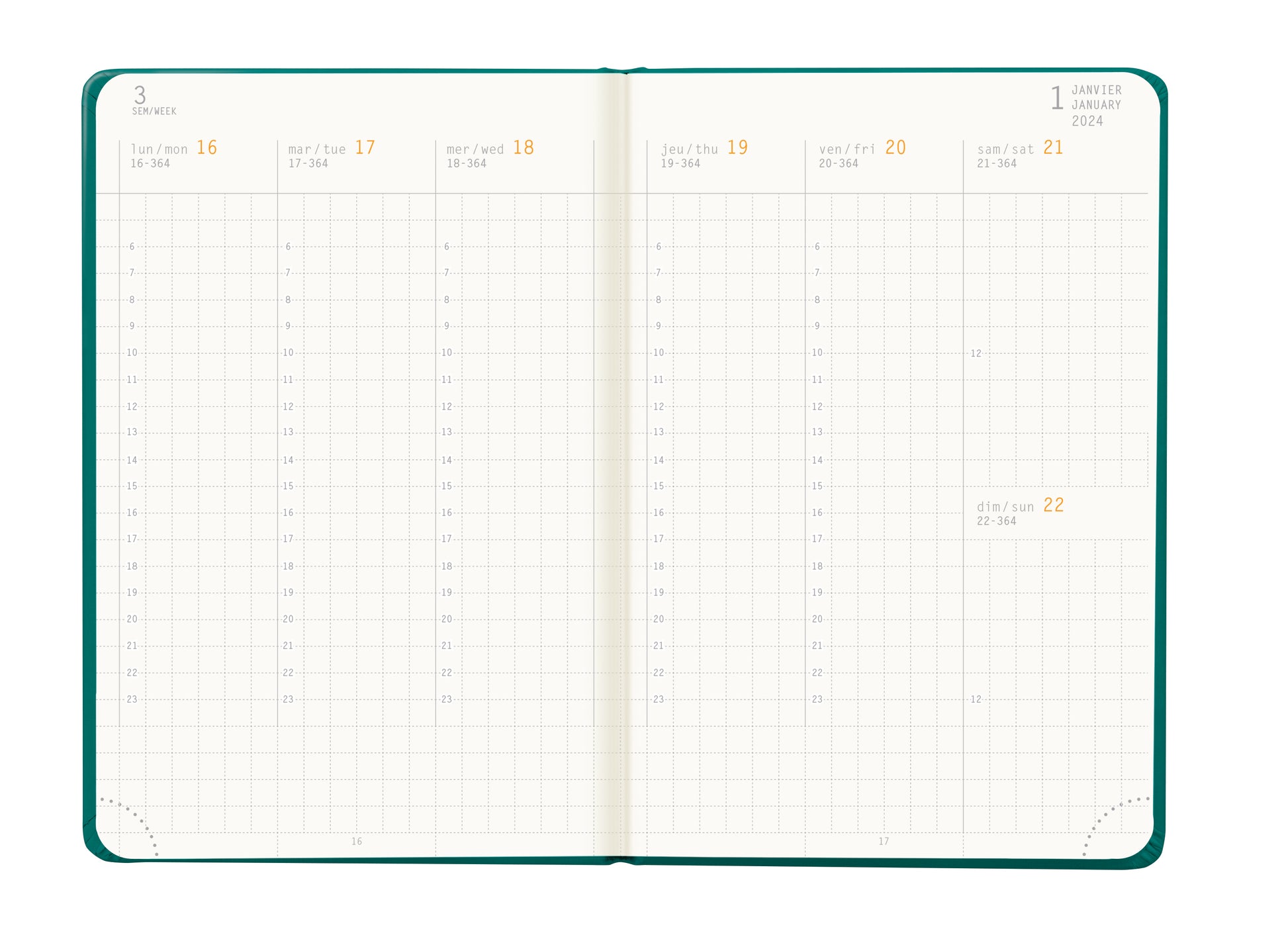 RHODIA 2024 Webplanner A6 Weekly Vertical Peacock