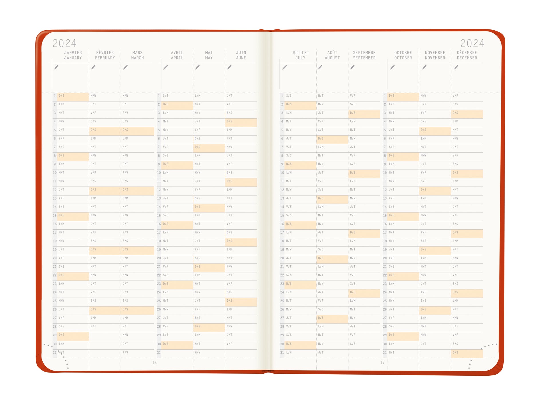 RHODIA 2024 Webplanner A6 Weekly Vertical Poppy