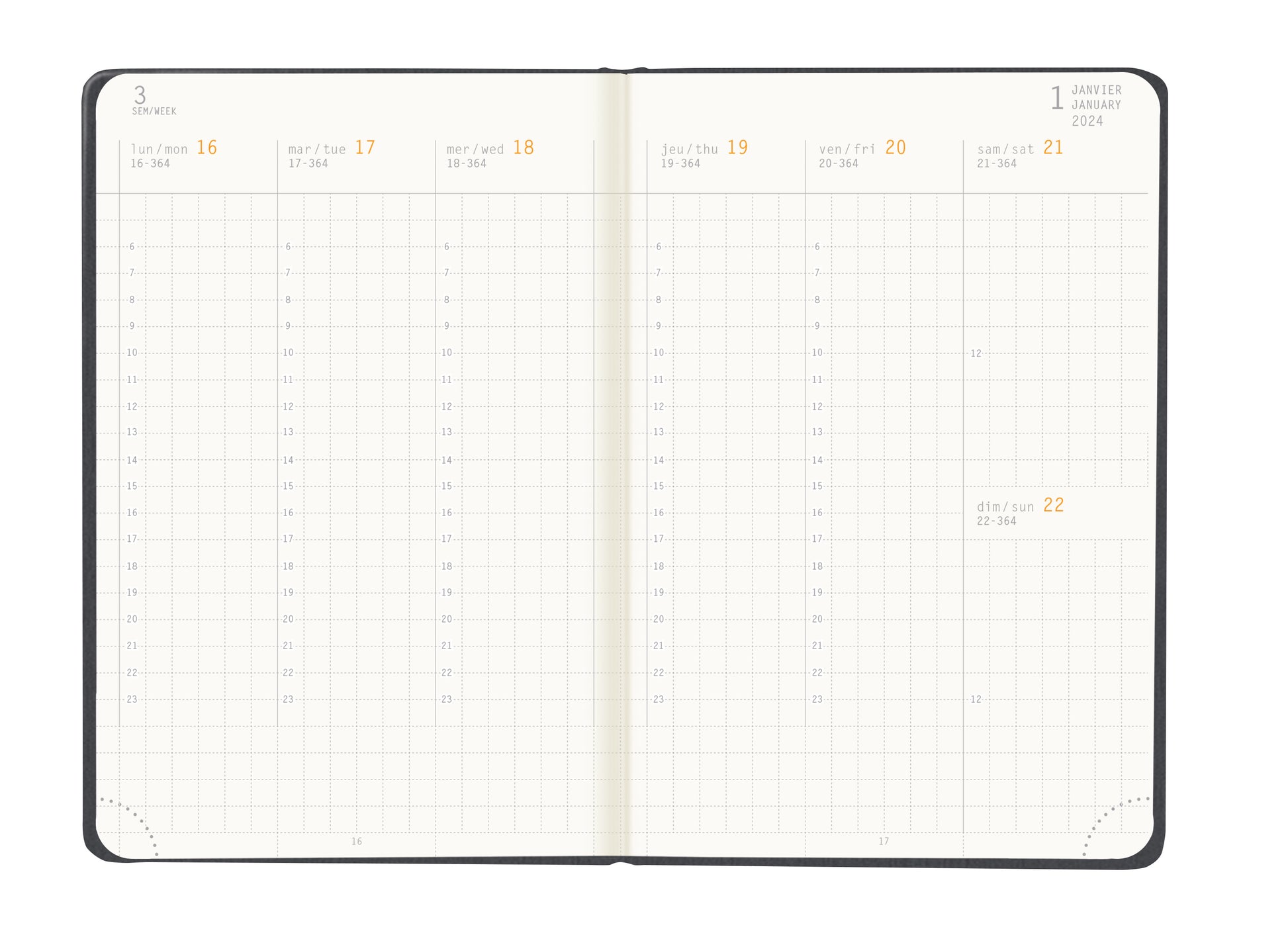 RHODIA 2024 Webplanner A6 Weekly Vertical Titanium