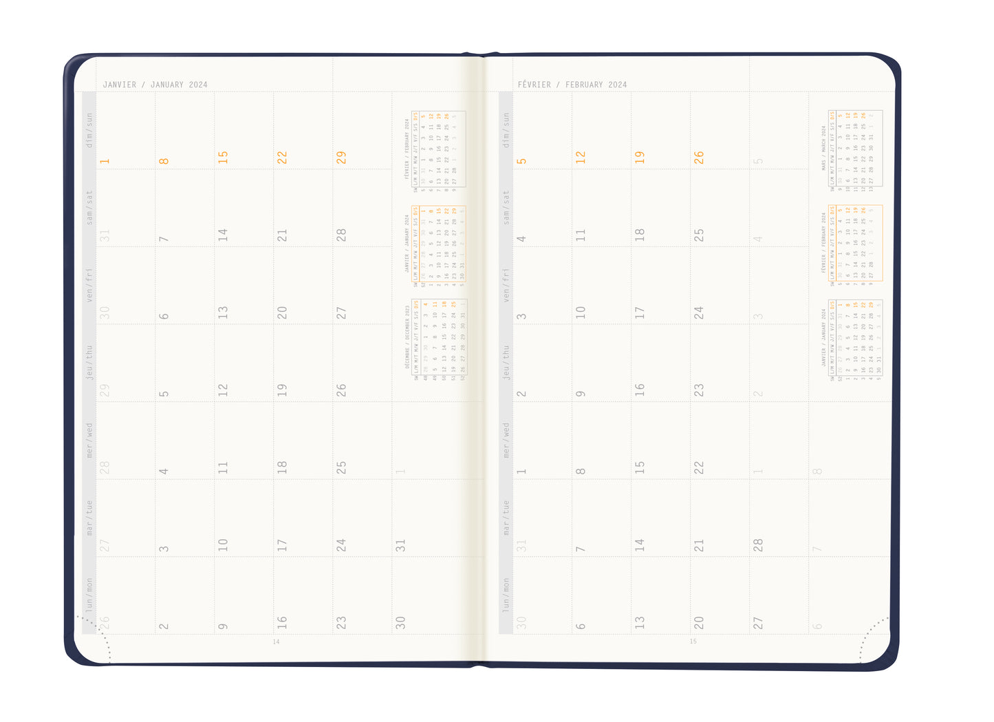 RHODIA 2024 Webplanner A5 Weekly Horizontal Midnight