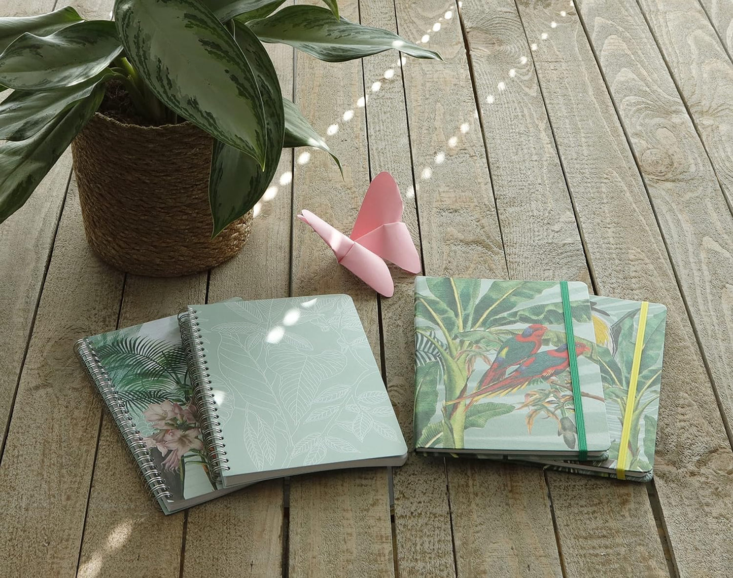 CLAIREFONTAINE x Jungle Harmony Wirebound Notebook A5 74s Lined Motif Fern