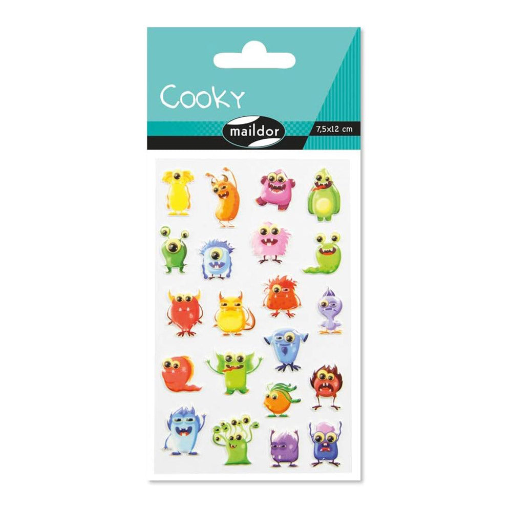 MAILDOR 3D Stickers Cooky Monsters 2 1s