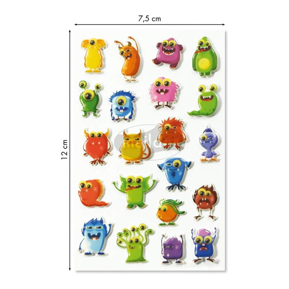 MAILDOR 3D Stickers Cooky Monsters 2 1s