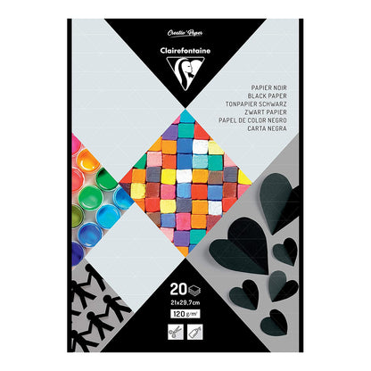 CLAIREFONTAINE Coloured Paper Pad 120g A4 Black