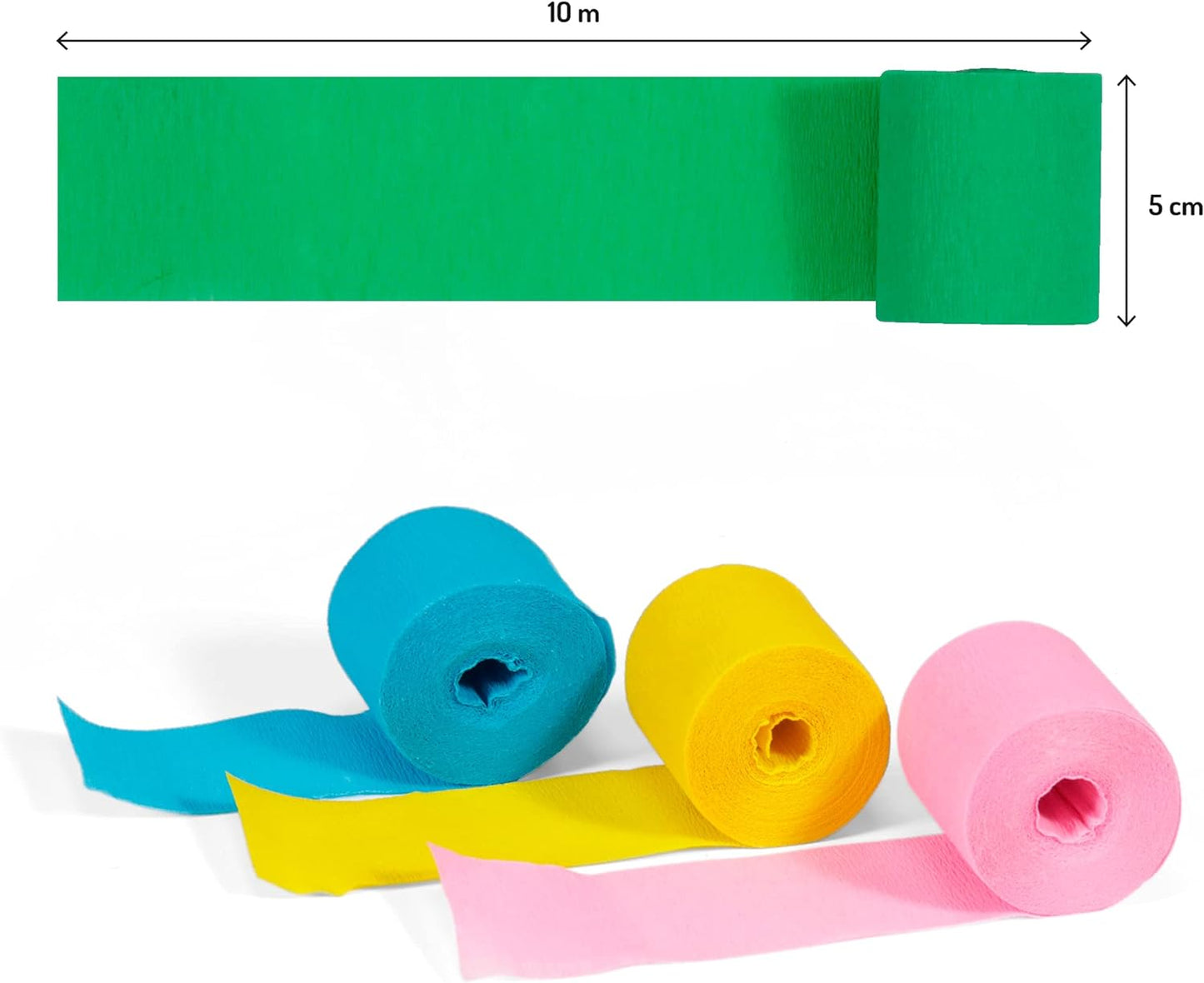 CLAIREFONTAINE Crepe Paper Strips 5cmx10M 4s Spring Assortment