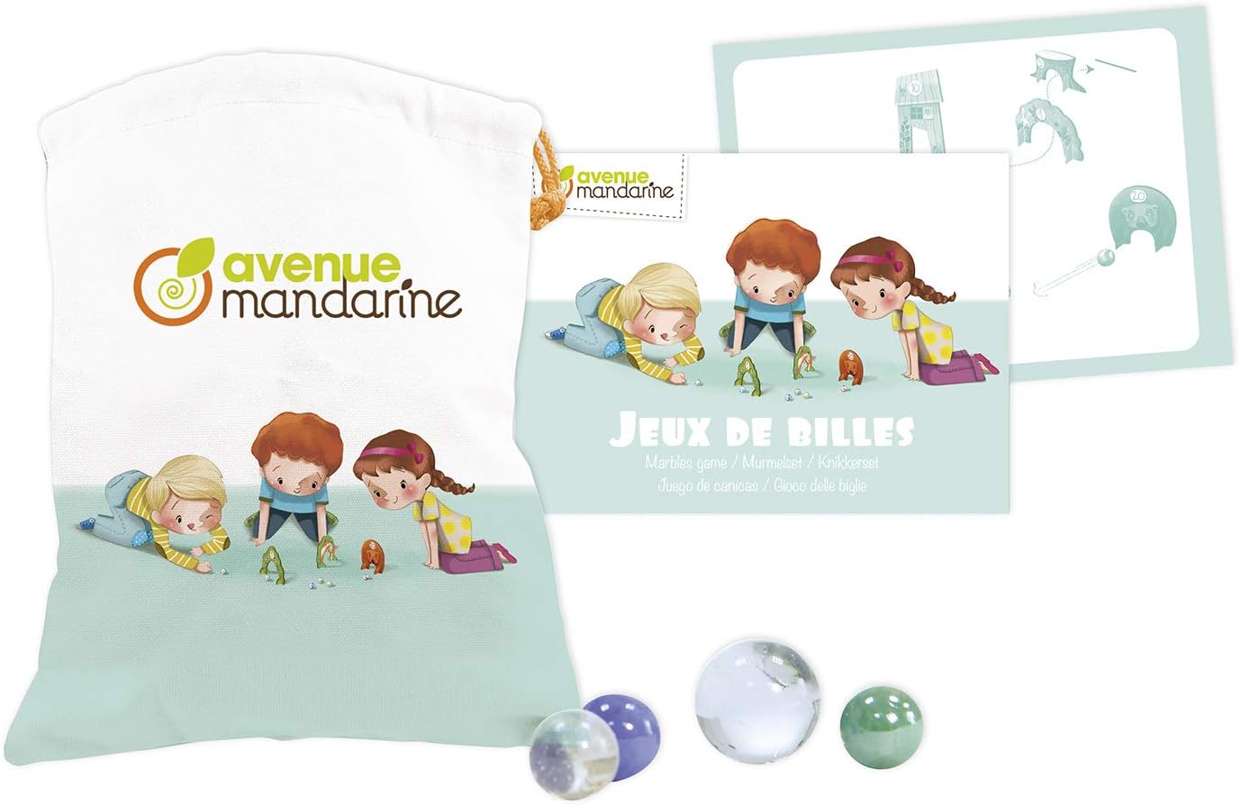 AVENUE MANDARINE Marbles Game Box