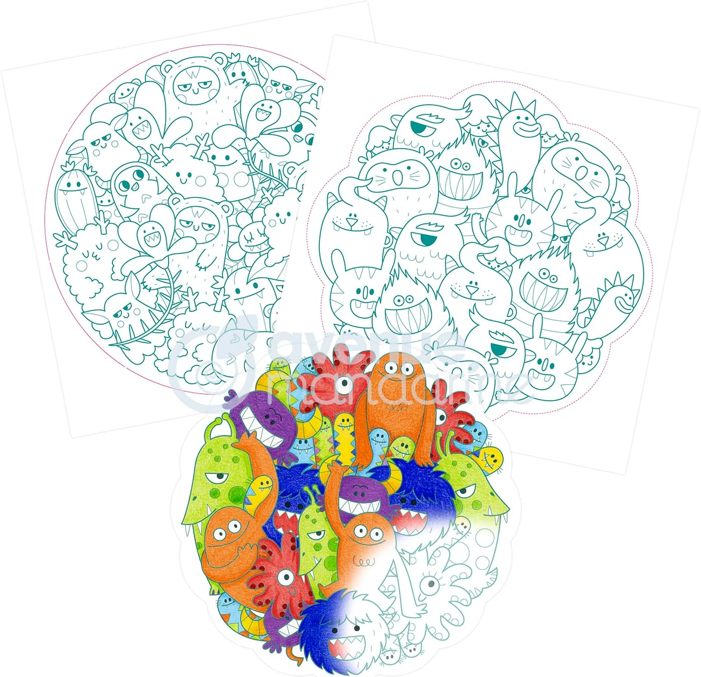 AVENUE MANDARINE Graffy Mandala Jumble Monsters