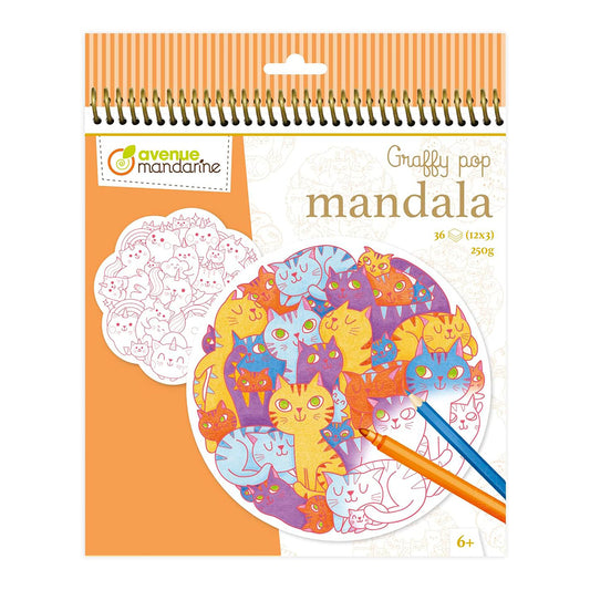 AVENUE MANDARINE Graffy Mandala Jumble Cats