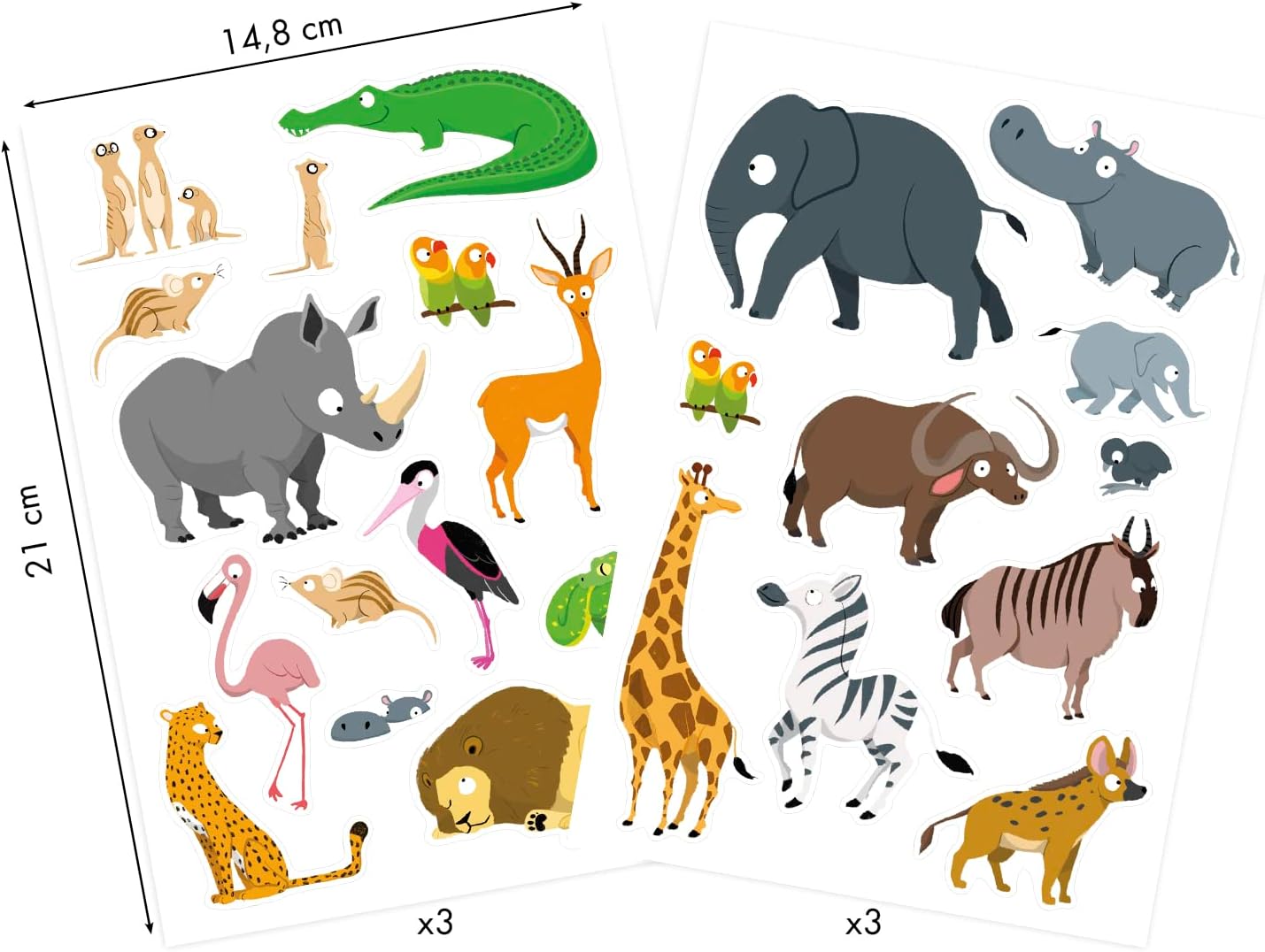 MAILDOR Baby Stickers Wild Animals 4s