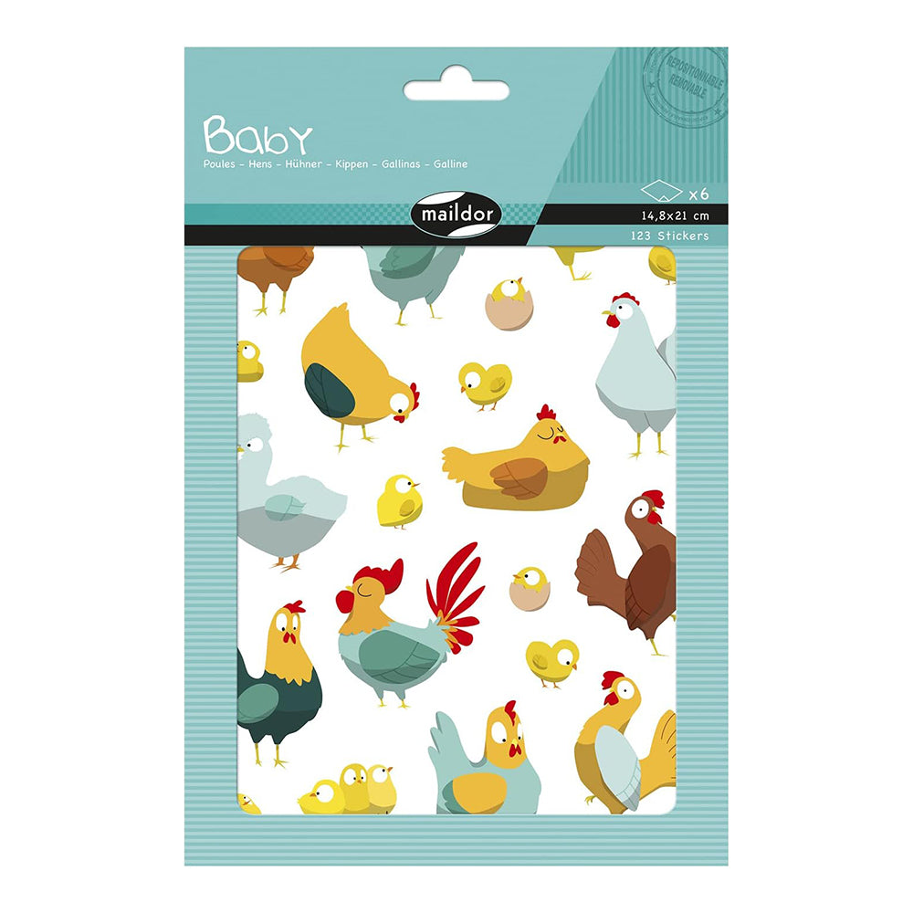 MAILDOR Baby Stickers Hens 6s