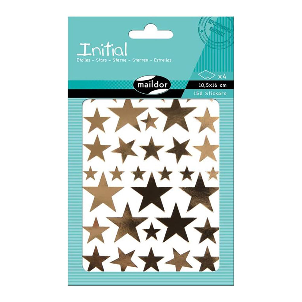 MAILDOR Geo Stickers Initial Gold/Silver Stars