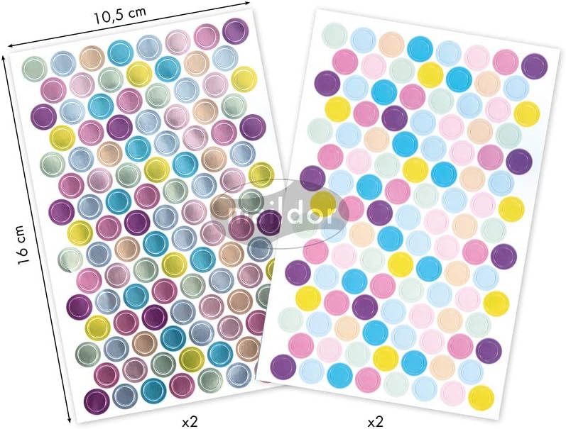 MAILDOR Geo Stickers Initial Metallic Pastel Mini Rounds 4s