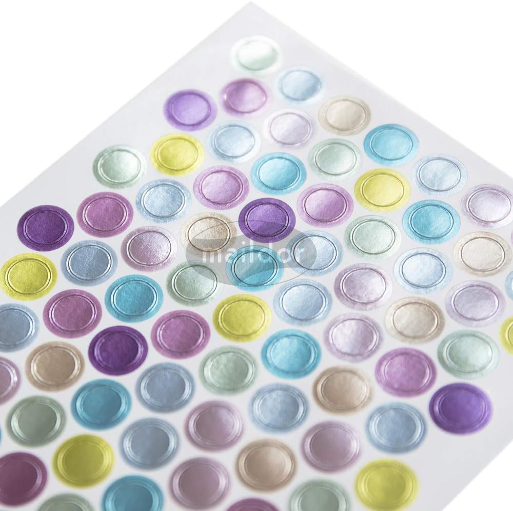 MAILDOR Geo Stickers Initial Metallic Pastel Mini Rounds 4s