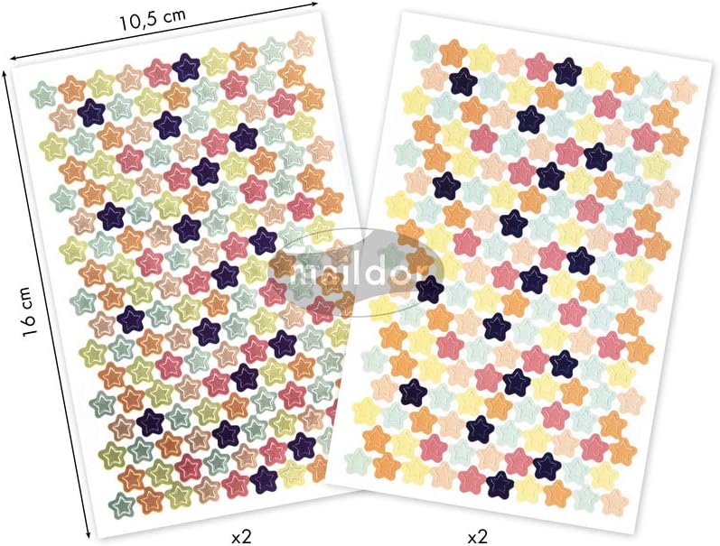 MAILDOR Geo Stickers Initial Metallic Pastel Mini Stars 4s