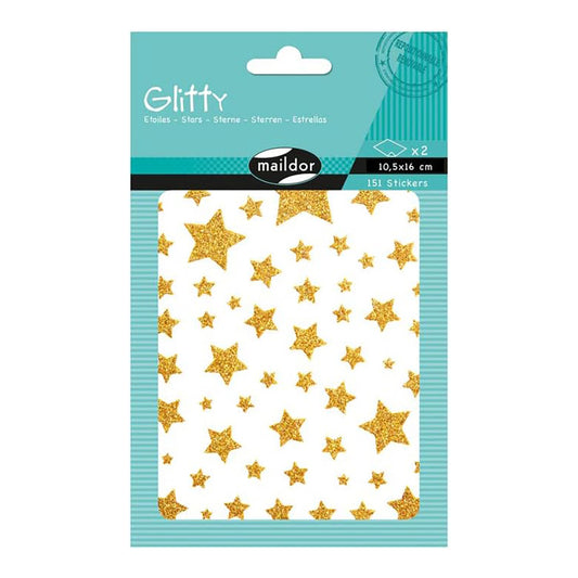 MAILDOR Deco Stickers Glitty Stars Light Pink/Gold 2s