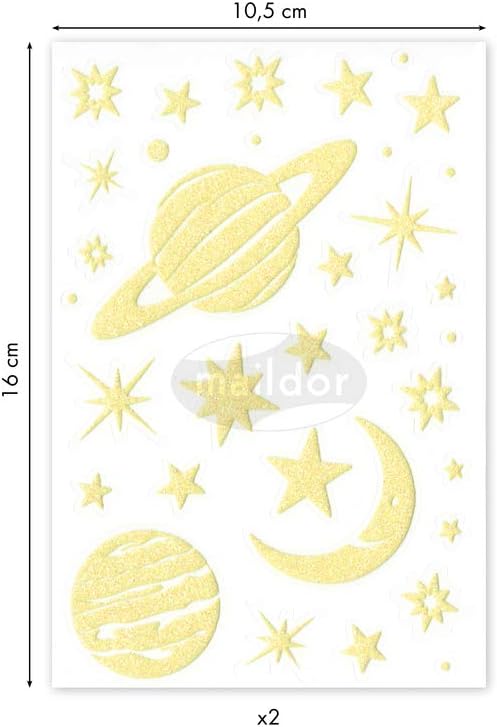 MAILDOR 3D Stickers Phospho' Stick Planets 2s