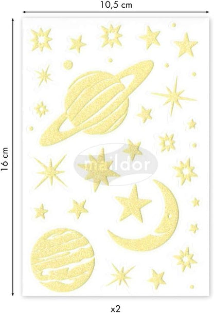 MAILDOR 3D Stickers Phospho' Stick Planets 2s