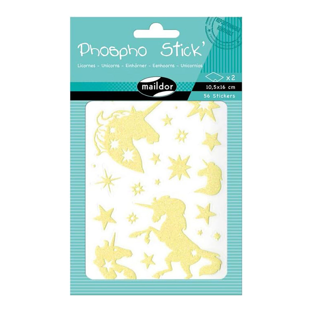 MAILDOR 3D Stickers Phospho' Stick Unicorns 2s