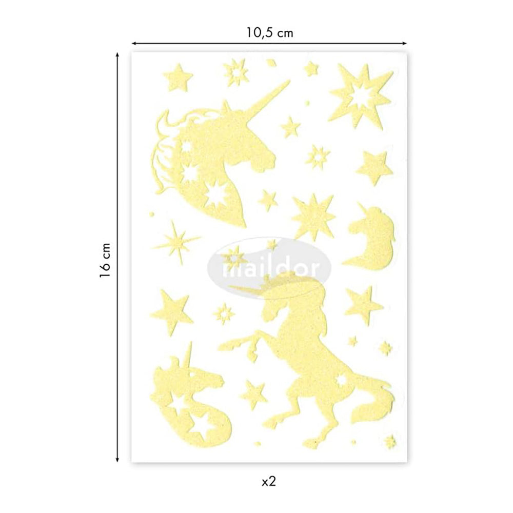 MAILDOR 3D Stickers Phospho' Stick Unicorns 2s