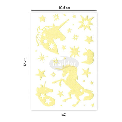 MAILDOR 3D Stickers Phospho' Stick Unicorns 2s