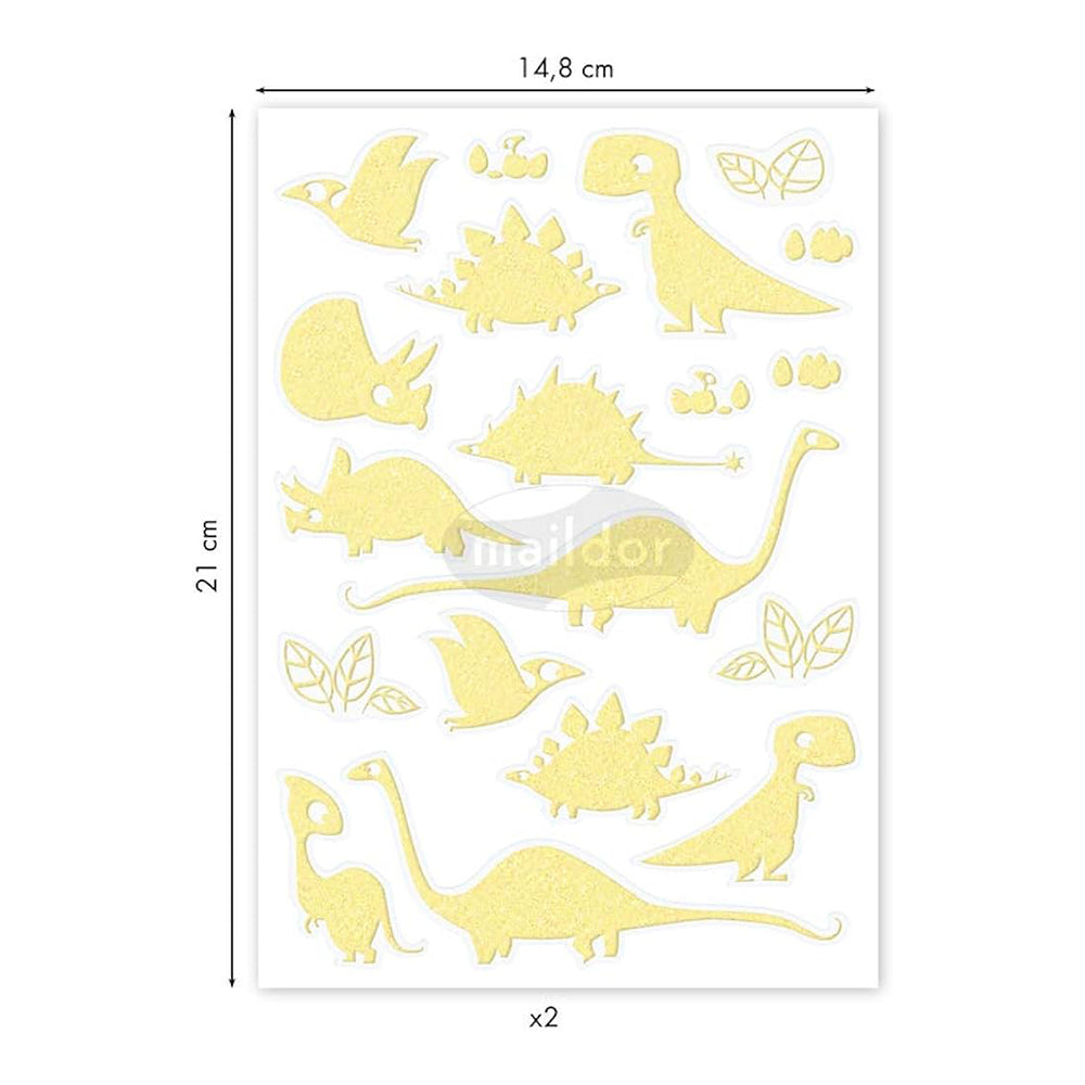 MAILDOR 3D Stickers Phospho' Stick Dinosaurs 2s