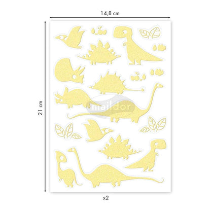 MAILDOR 3D Stickers Phospho' Stick Dinosaurs 2s