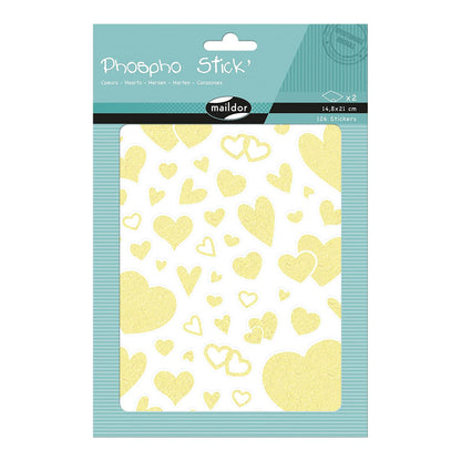 MAILDOR 3D Stickers Phospho' Stick Hearts 2s