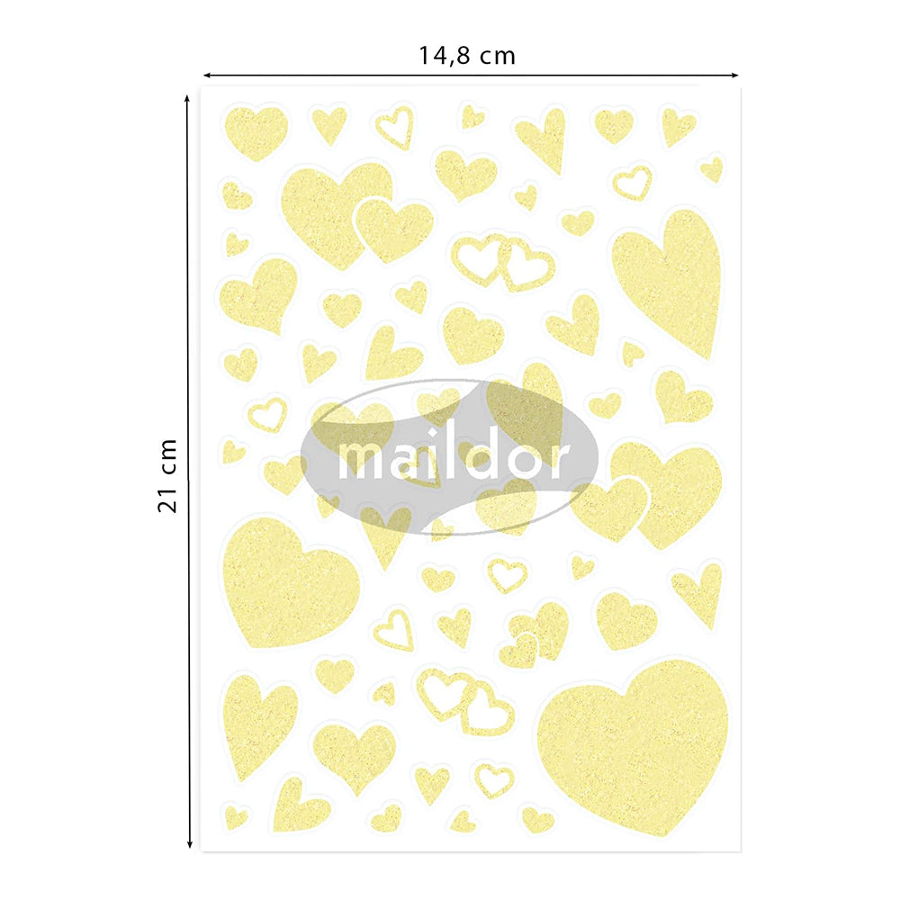 MAILDOR 3D Stickers Phospho' Stick Hearts 2s