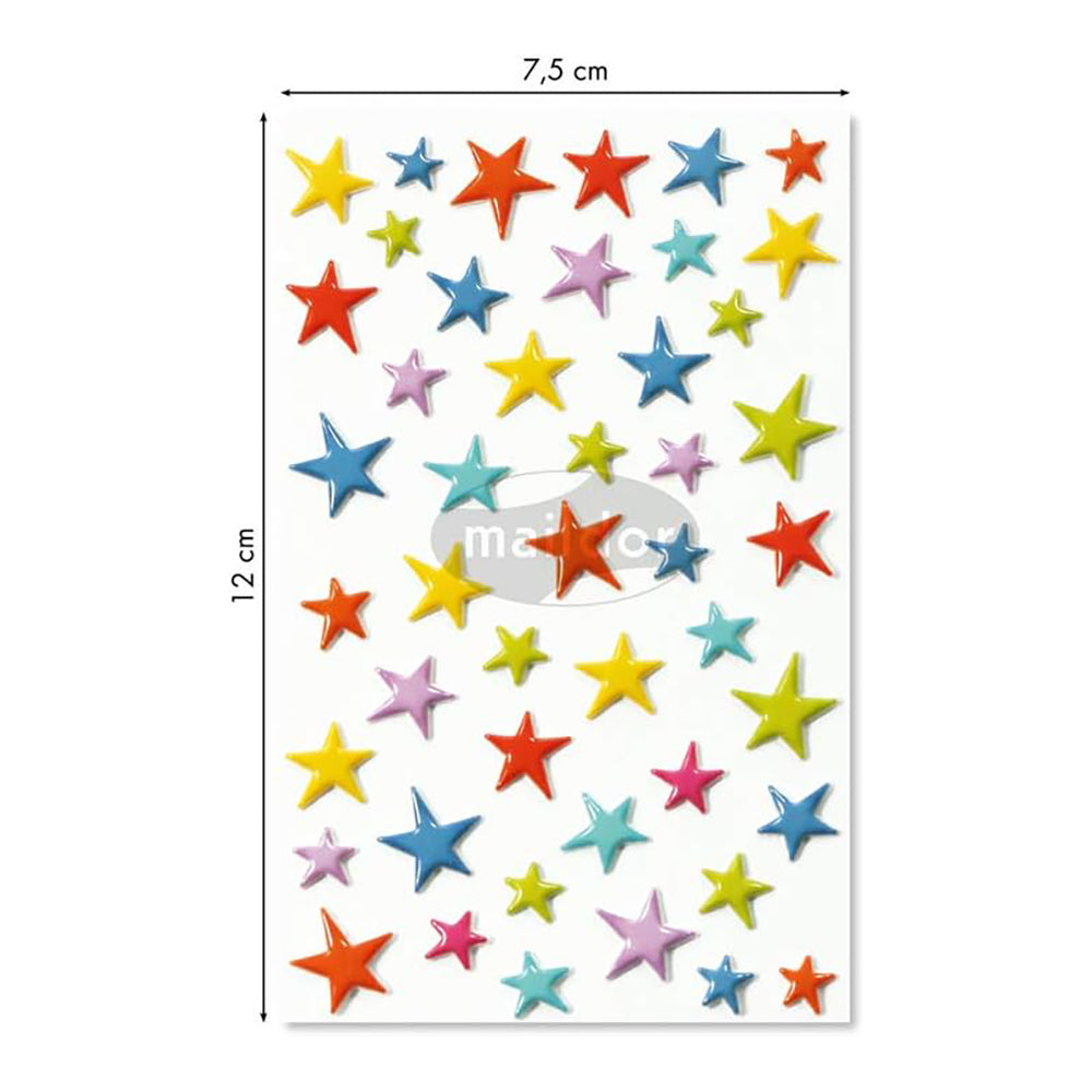 MAILDOR 3D Stickers Cooky Coloured Stars 1s