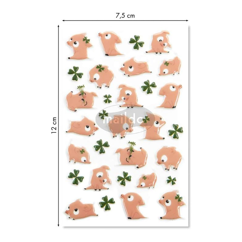 MAILDOR 3D Stickers Cooky Lucky Pigs 1s