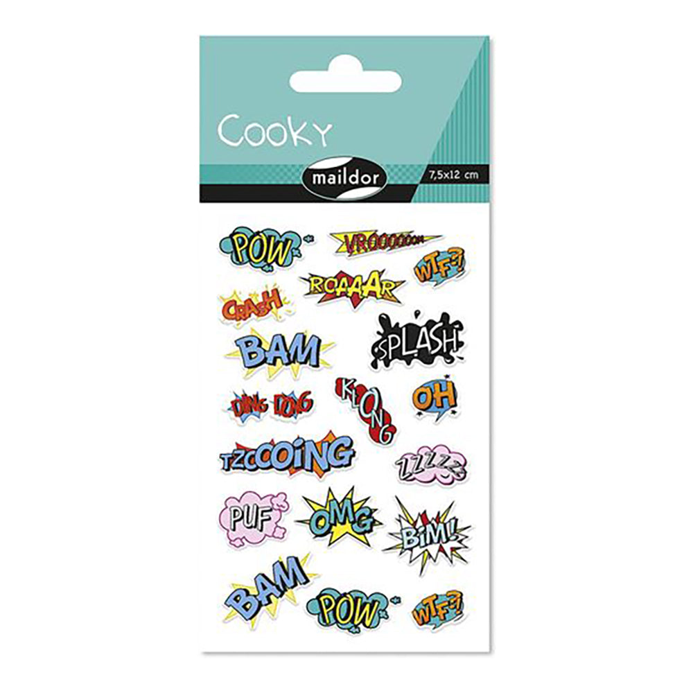 MAILDOR 3D Stickers Cooky Onomatopoeia 1s