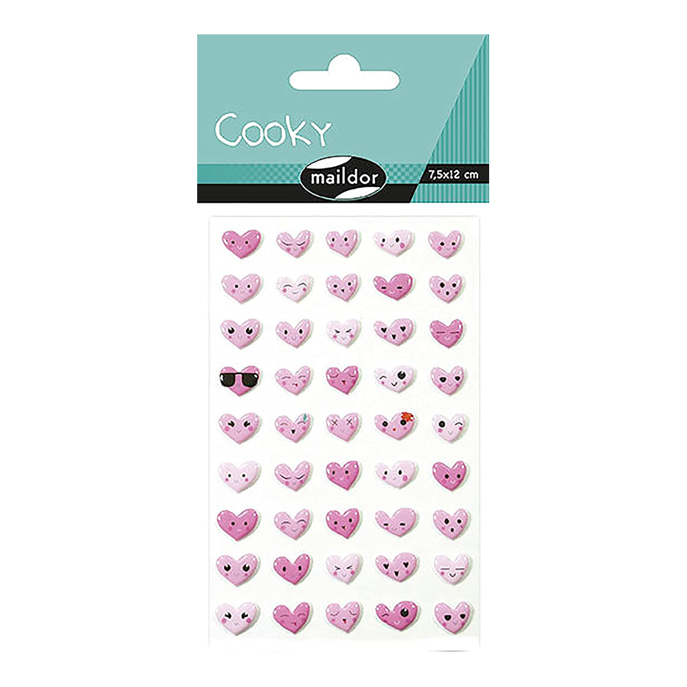 MAILDOR 3D Stickers Cooky Emoticons Hearts 1s