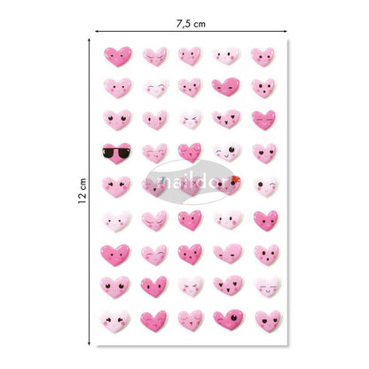 MAILDOR 3D Stickers Cooky Emoticons Hearts 1s