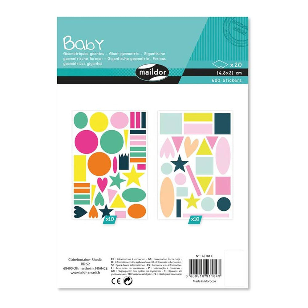 MAILDOR Baby Stickers Giant Geometric 20s